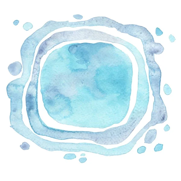 Abstract Blauw Aqua Aquarel Banner Illustratie Voor Decoratie Water Dranken — Stockfoto