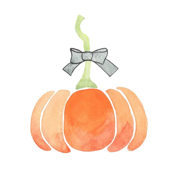 Κολοκύθα Balck Τόξο Υπογράψει Ακουαρέλα Εικονογράφηση Για Halloween Και Λαχανικών — Φωτογραφία Αρχείου