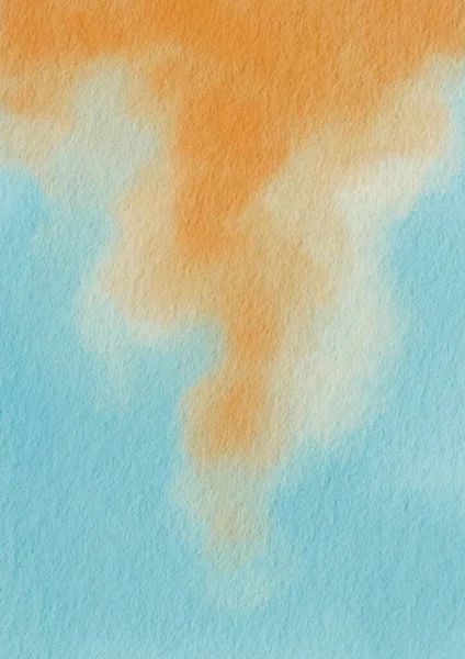Blauw Oranje Kleur Grunge Achtergrond Aquarel Illustratie Voor Decoratie Zomervakantie — Stockfoto