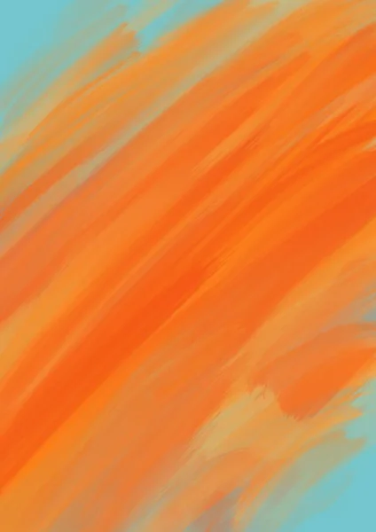 Оранжевое Масло Кисть Чистом Голубом Фоне Украшения Тропических Летних Праздников — стоковое фото