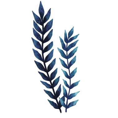 Soyut deniz yosunu, tropikal ve marinle yaşam kavramını süslemek için kağıt üzerinde suluboya bırakıyor..