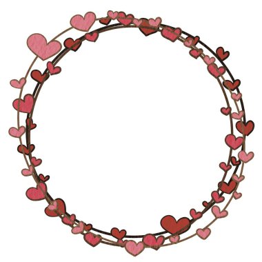 Soyut kalpler, düğün ve Sevgililer Günü festivalinde süsleme için çelenk resmi imzaladı.