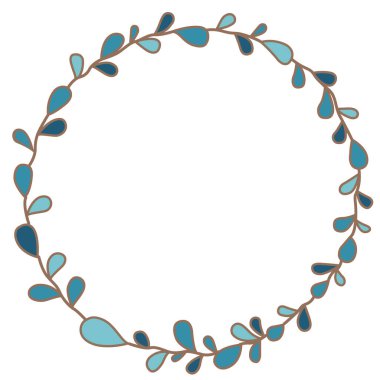 Sevgililer Günü, düğün ve romantizm konsepti için soyut çiçek kalpleri ve çelenk çizimi.