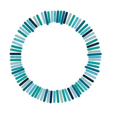 Modern stil ve kıyı yaşam konsepti üzerine dekorasyon için soyut mavi renk çizgisi yuvarlak çerçeve çizimi.