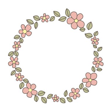 Tatlı konsept, romantizm ve bahar mevsimi üzerine süsleme için yapraklı soyut pembe çiçek.