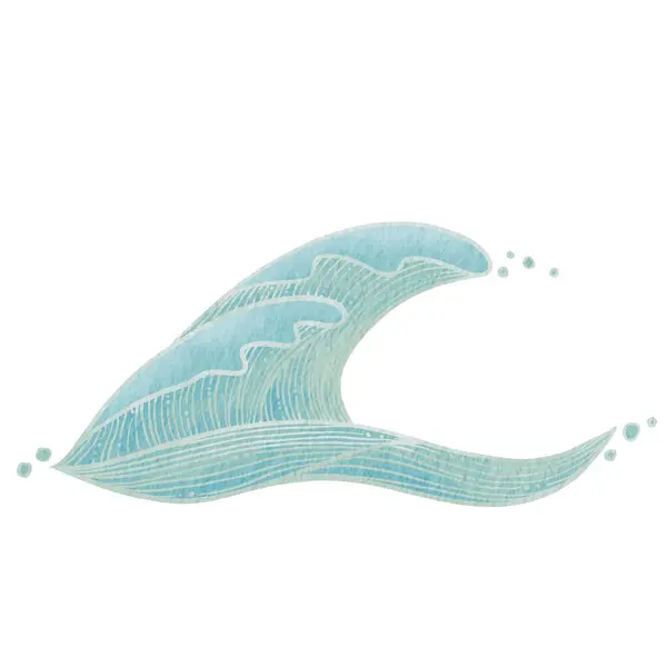 Abstrato Oceano Onda Oriental Arte Desenho Ilustração Para Decoração Náuticos — Fotografia de Stock