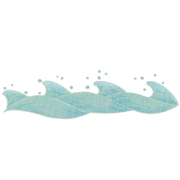 Abstrato Oceano Onda Oriental Arte Desenho Ilustração Para Decoração Náuticos — Fotografia de Stock