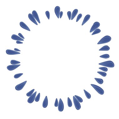 Romantik ve güzel konsepti süslemek için soyut mavi çiçek çelengi çerçevesi.