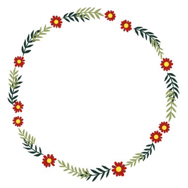 Bahar mevsiminde ve düğün etkinliğinde tropik eğreltiotu yapraklı kırmızı çiçek..