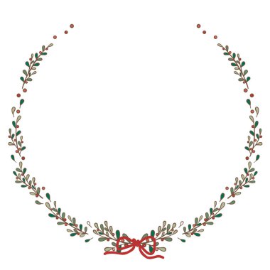 Noel tatili ve yeni yıl etkinliği için böğürtlen ve fiyonk desenli yapraklar..