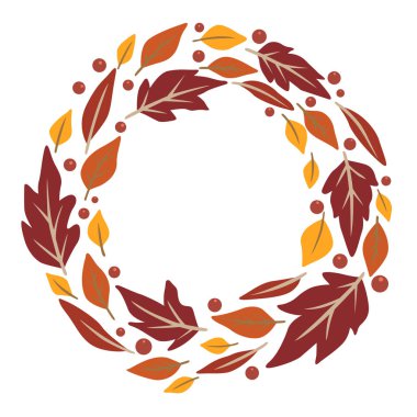 Sonbahar mevsiminde ve Şükran Günü festivalinde süslemek için yabanmersinli soyut sonbahar yaprakları..