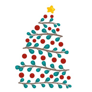 Noel kutlaması için soyut Noel ağacı süslemesi.