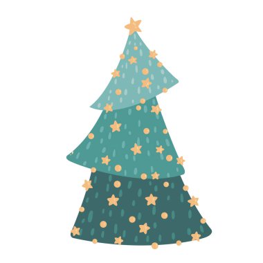 Noel ağacı, Noel yıldızı ve Noel baloları Noel tatili ve yeni yıl festivalinde süsleme için işaret veriyorlar..