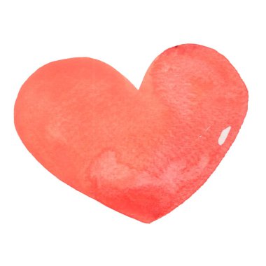 Açık kırmızı kalp şekilli suluboya resim duygusal, düğün ve sevgililer günü festivalinin süsleme işareti