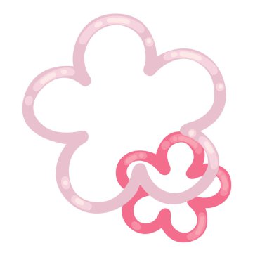 Romantizm, düğün ve bahar mevsimleri için pembe çiçekli düz tasarım.