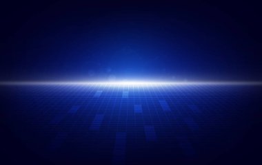 Mavi ışık ile gelecekteki ufuk arkaplanı