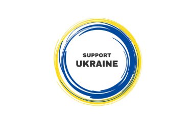 Ukrayna 'daki savaşı durdurun metin dekoratif ülke bayrak tasarım vektörü