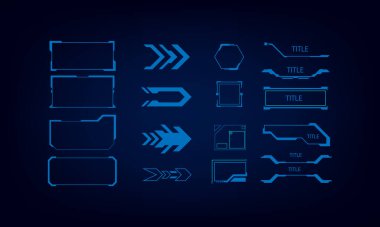 Bilim Kurgu Modern Kullanıcı Arayüzü Elementleri. Gelecekçi Soyut Yapılandırma. UI oyunu için iyi. Vektör Illustration EPS10