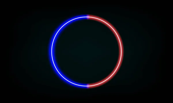 Circle Neon Laser Fluorescente Viola Rosso Blu Illuminante Fantascienza Futuristica — Vettoriale Stock