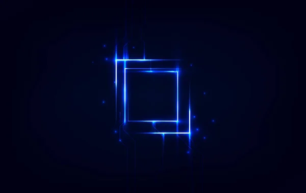 Neon Frame Shining Square Banner Isolated Transparent Background — ストックベクタ