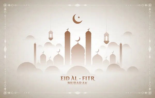 Kulturelle Eid Mubarak Card Design Hintergrund Vector — Stockvektor
