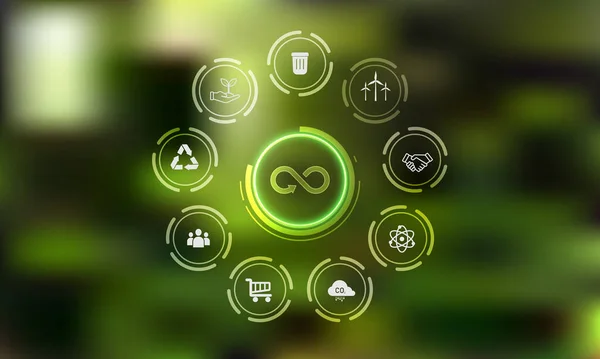 Économie Renouvelable Icône Énergie Mobile Green Tree Earth Protection Concept — Image vectorielle