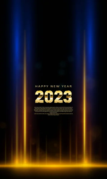 2023 Selamat Tahun Baru Kartu Ucapan - Stok Vektor