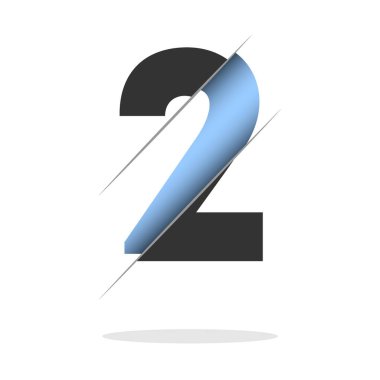 1 number, 3d cut design. Icon for celebration design. Vector typography. Creative black design. Vector texture.