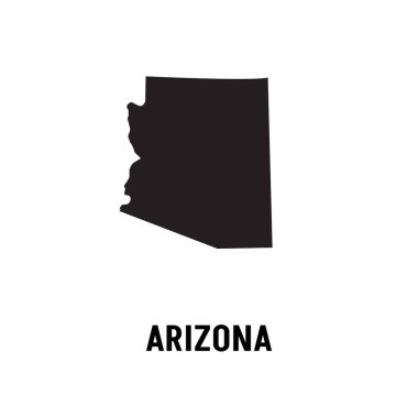 Arizona Eyaleti, ABD. Arizona bayrağı ve bölgesi. Beyaz arka planda Amerika Birleşik Devletleri toprakları. Ayrı eyaletler. Vektör illüstrasyonu