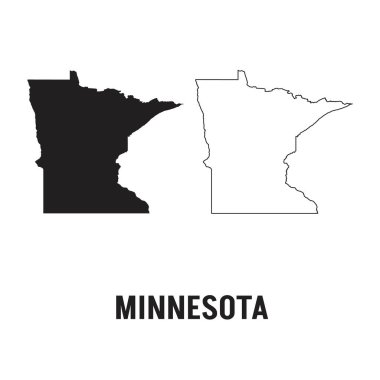 Minnesota map shape, united states of america. Flat concept icon symbol vector illustration
