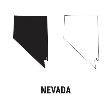 Nevada eyaleti beyaz arka planda izole edilmiş, ABD haritası
