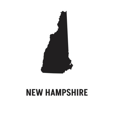 New Hampshire map, united states of america. Flat concept icon symbol vector illustration