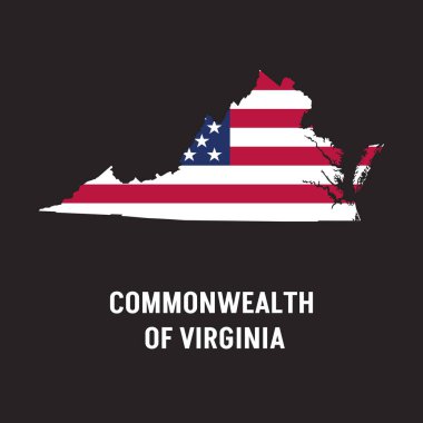 Virginia Eyaleti harita hatları. Amerikan bayrağı tarzında..