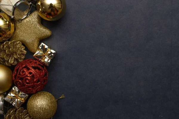 Christmas Ornaments Blue Background — Stock Photo, Image