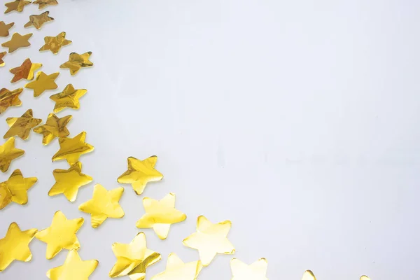 stock image golden stars on a white background - new year