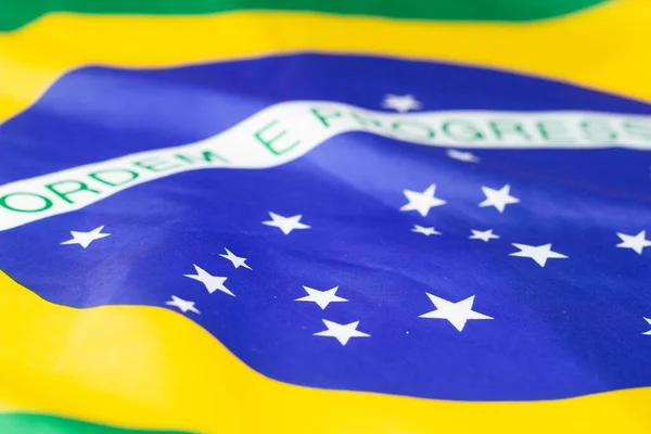 Dettaglio Della Bandiera Brasiliana Gigante — Foto Stock