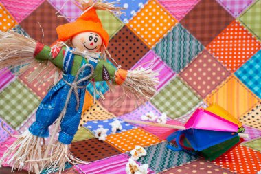 Renkli arkaplanı olan güzel Brezilya süsü.