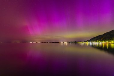 fantastic Northern Lights over Austria and the Lake Constance clipart