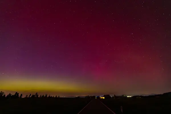 stock image fantastic Northern Lights over Austria and the Lake Constance