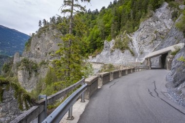 İsviçre 'deki Rheinschlucht' da ilginç bir manzara.