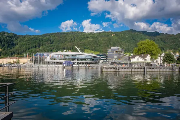 stock image flood in the harbour in Bregenz at the Lake Constance in Vorarlberg, Austria