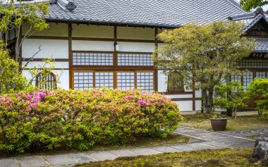 Japonya 'da Kyoto sokaklarında yürüyorum.