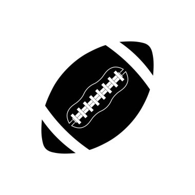 Amerikan futbol topu basit illüstrasyon, beyaz arka planda izole edilmiş, siluet tasarımı 