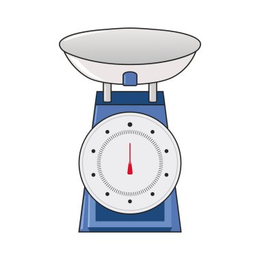 Vektör illüstrasyonunda tartı analogu. Eski tasarım, iş 