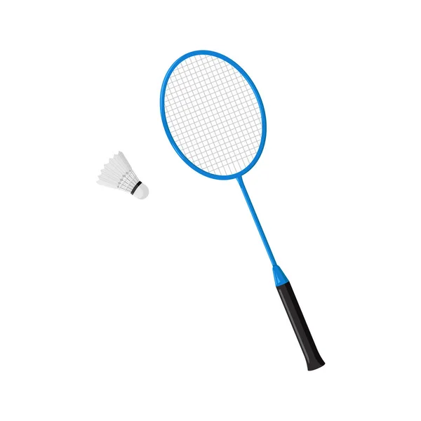 Racchetta Badminton Shuttlecock Vettore Illustrazione Delle Attrezzature Sportive — Vettoriale Stock