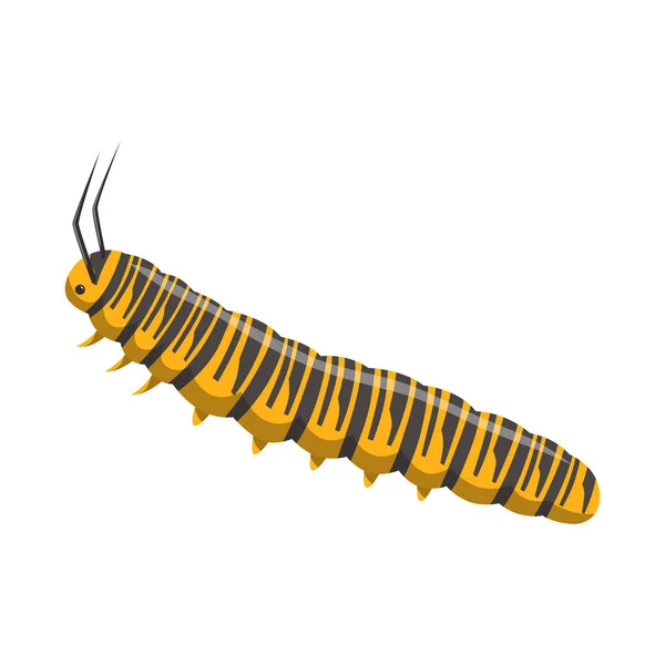 Όμορφη Εικόνα Caterpillar Απομονώνονται Λευκό Φόντο Για Εορταστική Κάρτα Πανό — Διανυσματικό Αρχείο