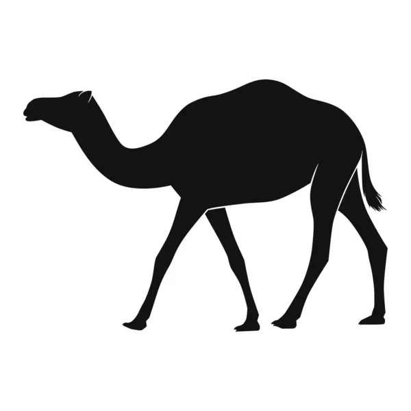 Camello Negro Ilustración Dibujos Animados Animales Vector Animal Del Desierto — Archivo Imágenes Vectoriales