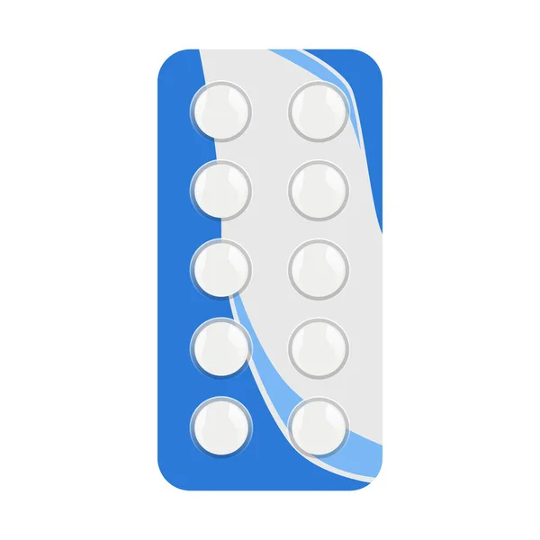 Gyógyszer Tabletták Csomagolásban Fehér Alapon Izolált Kapszula — Stock Vector