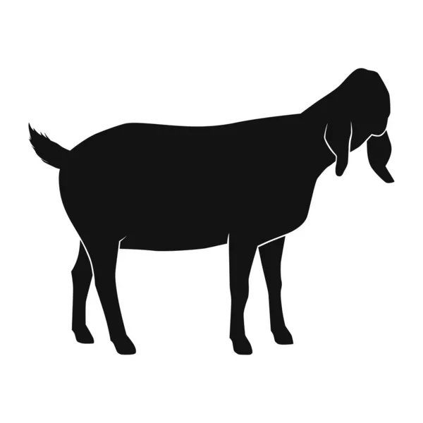 Silhouette Einer Ziege Flache Vektorabbildung Tier — Stockvektor