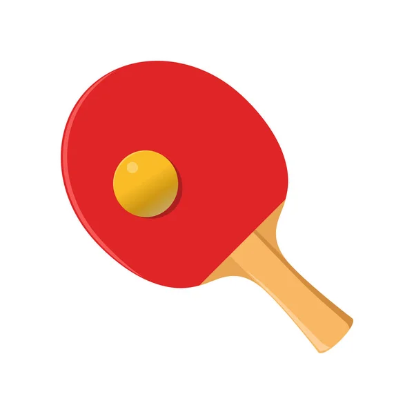 Raqueta Tenis Mesa Vectorial Con Pelota Murciélago Ping Pong Concepto — Archivo Imágenes Vectoriales